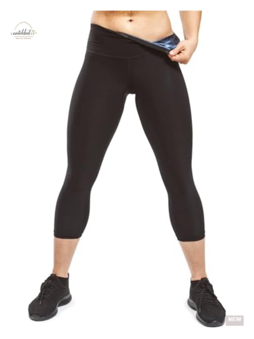 High Waist Capri Leggings Compression Sauna Sweat Pants Yoga